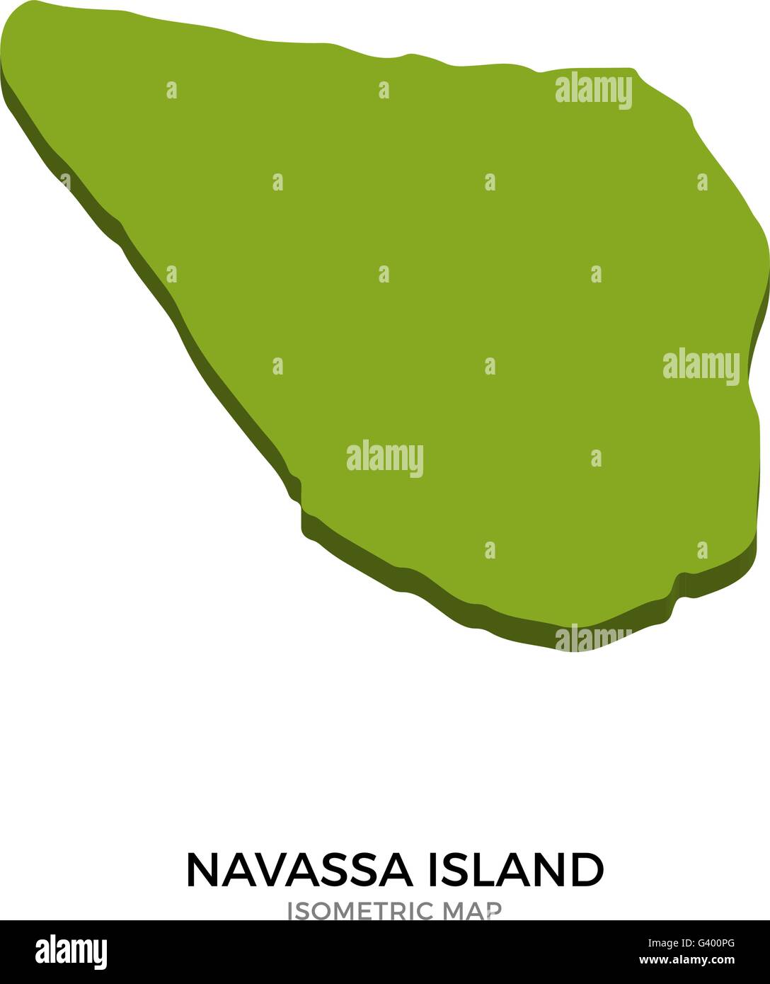 Isometric map of Navassa Island detailed vector illustration Stock