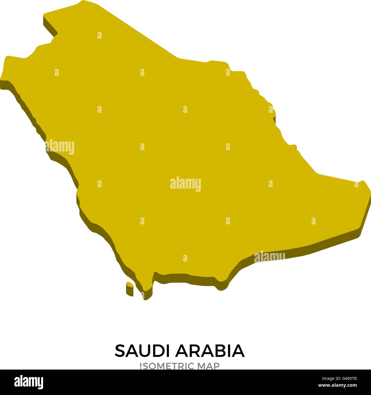 Isometric map of Saudi Arabia detailed vector illustration Stock Vector ...