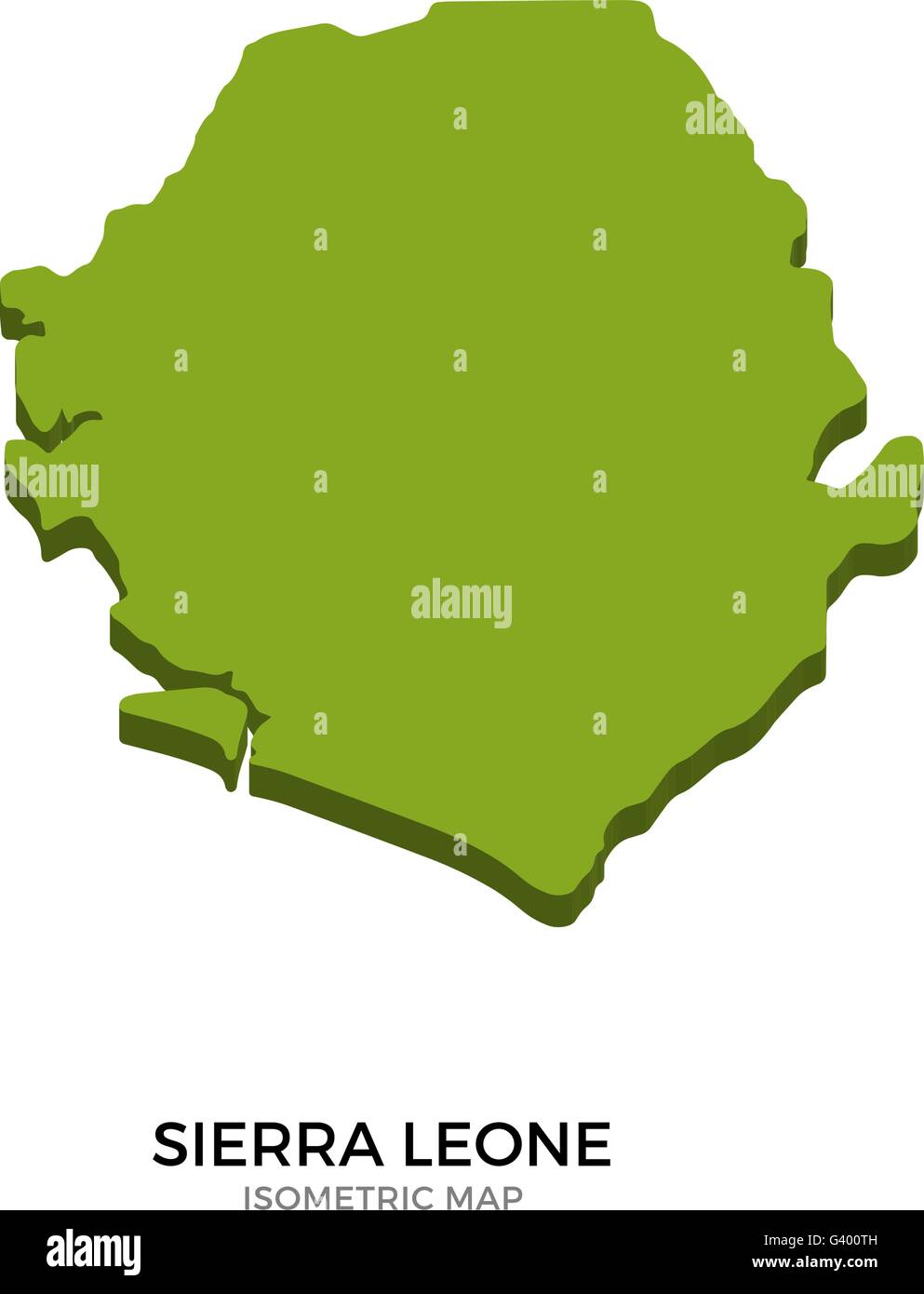 Isometric map of Sierra Leone detailed vector illustration Stock Vector ...