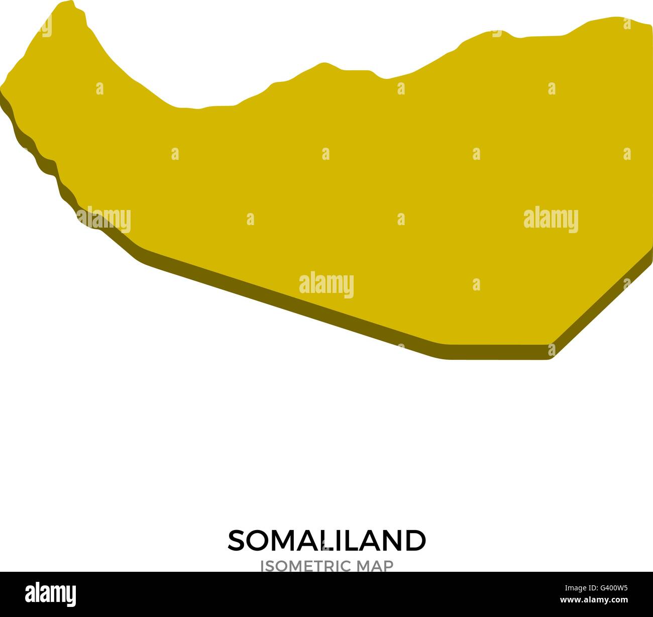 Isometric map of Somaliland detailed vector illustration Stock Vector
