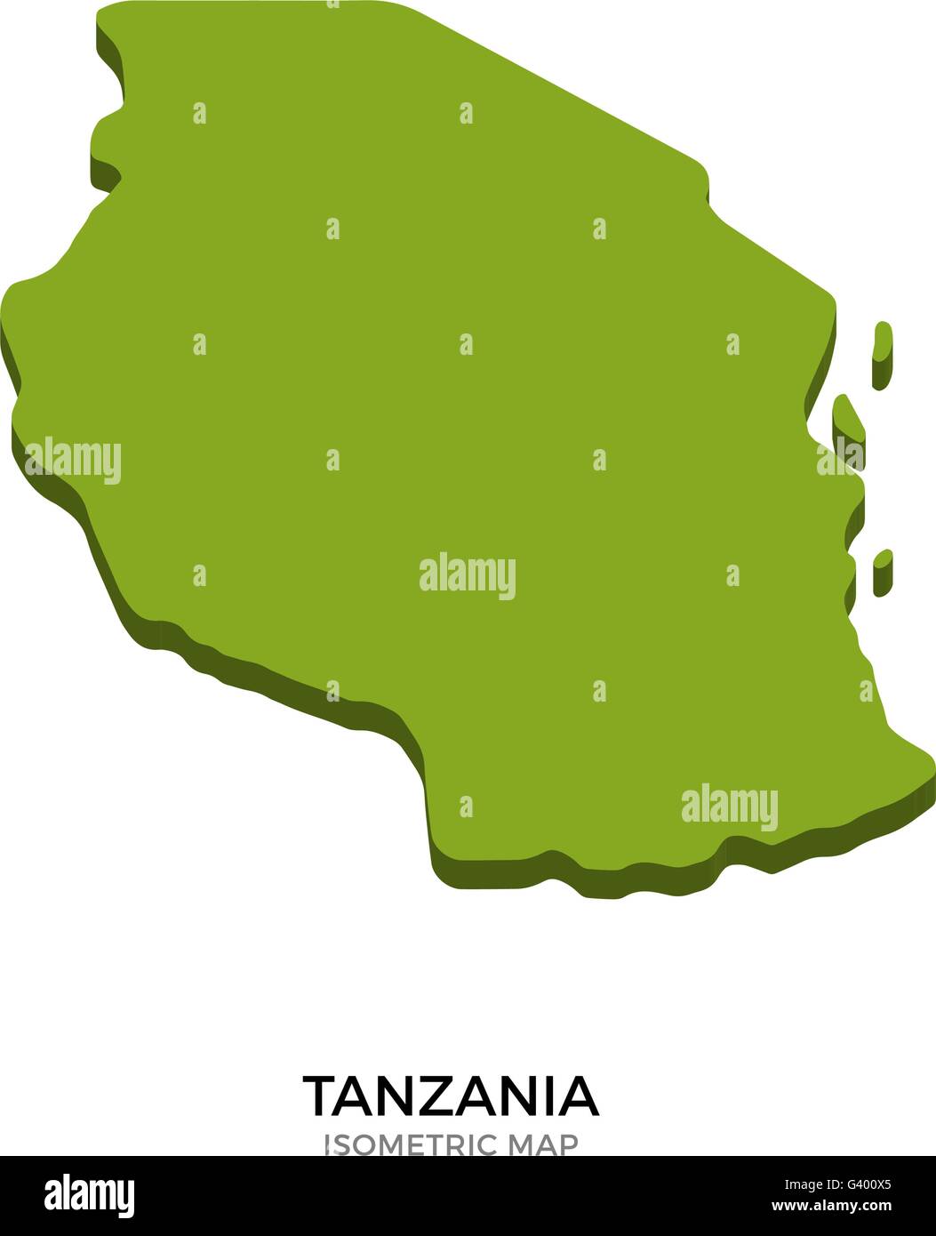Isometric map of Tanzania detailed vector illustration Stock Vector ...