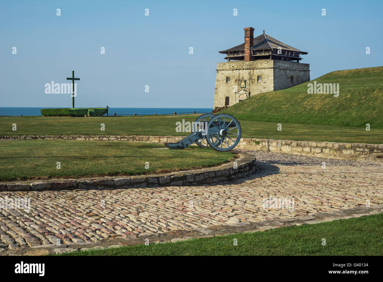 The Millet Cross and North Redoubt, Old Fort Niagara, Youngsville, Niagara Co., NY Stock Photo