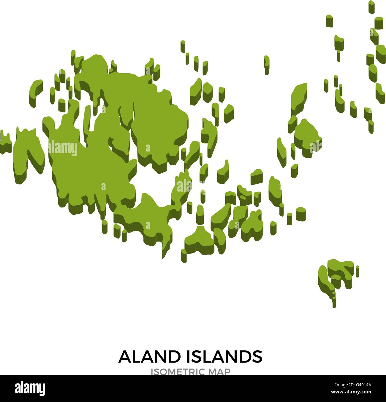 Isometric map of Aland Islands detailed vector illustration Stock Vector