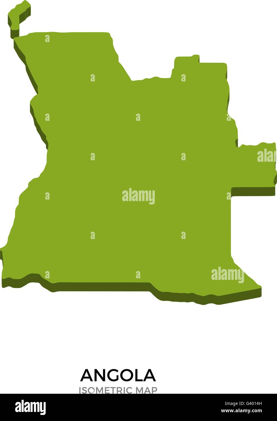 Isometric map of Angola detailed vector illustration Stock Vector Image ...