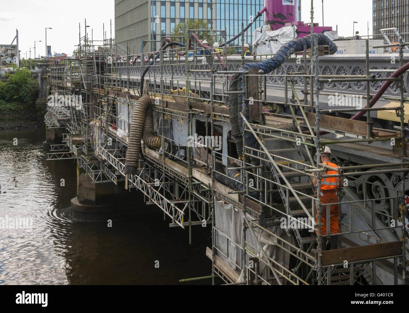 Repainting the Albert Bridge, Glasgow,Scotland,UK Stock Photo Alamy