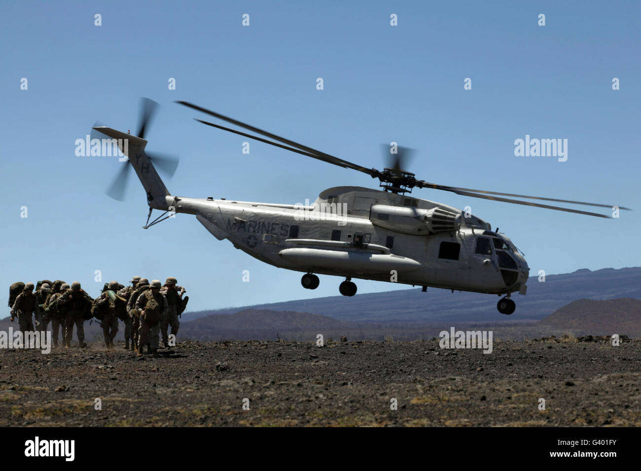 A U.S. Marine Corps CH-53D Seahawk helicopter. Stock Photo