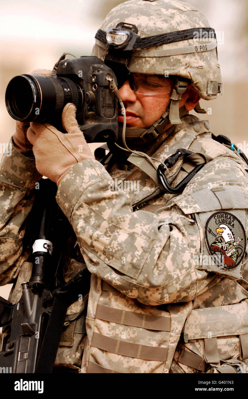 A U.S. Air Force combat cameraman. Stock Photo