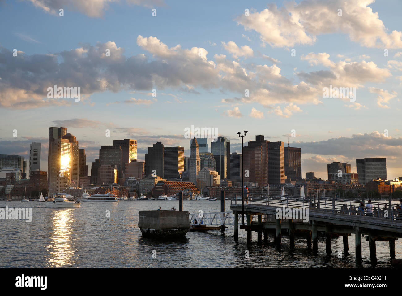 East Boston waterfront, Boston Harbor, skyline Stock Photo Alamy