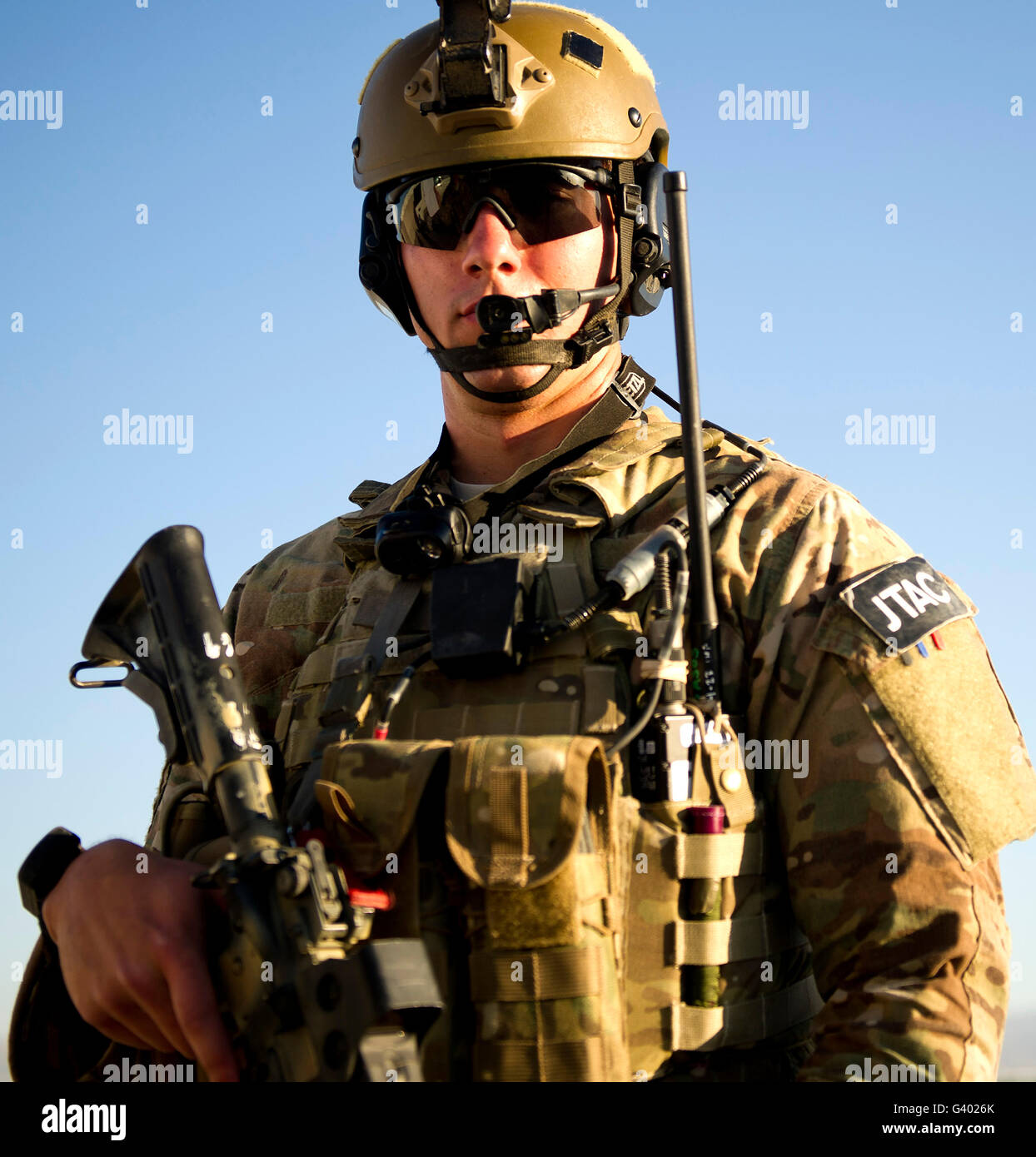 Portrait of a U.S. Air Force Joint Terminal Air Controller. Stock Photo