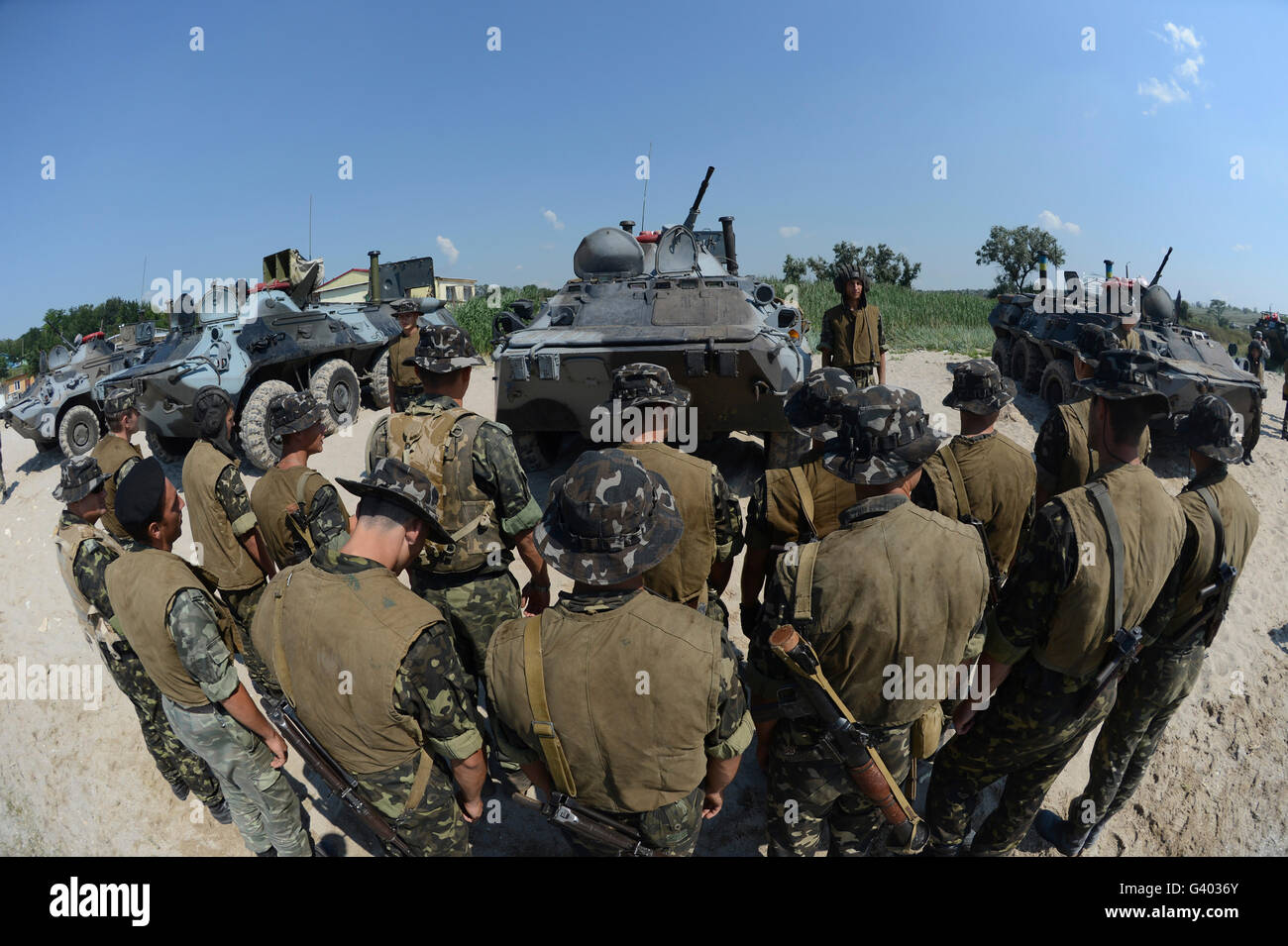 Ukrainian amphibious assault teams prepare for Exercise Sea Breeze 2013. Stock Photo