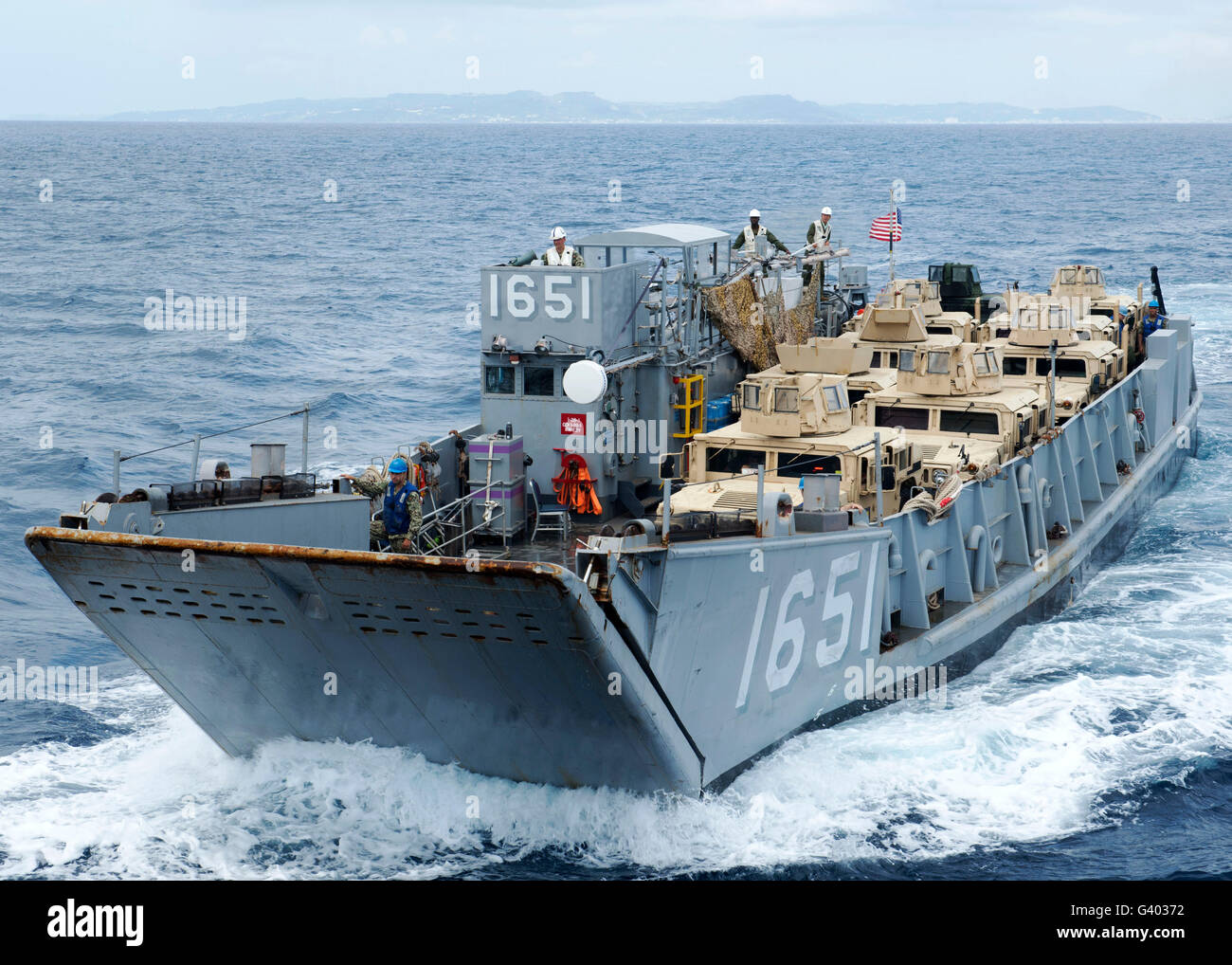 A landing craft utility ship. Stock Photo