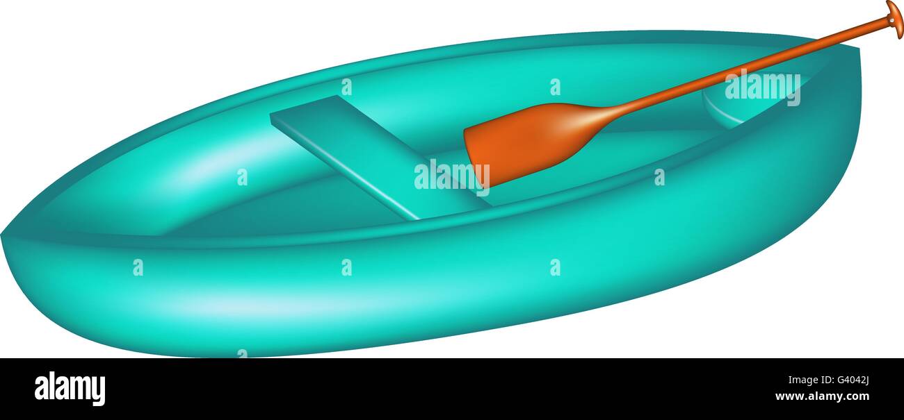 Wooden canoe in turquoise design with paddle Stock Vector Image & Art