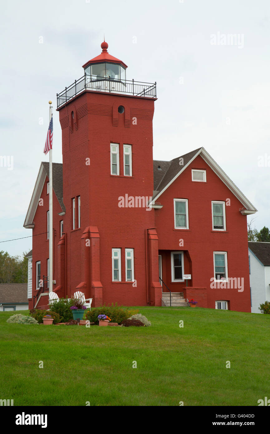 Two Harbors Lighthouse, Two Harbors Lightstation Museum, Two Harbors, Minnesota Stock Photo