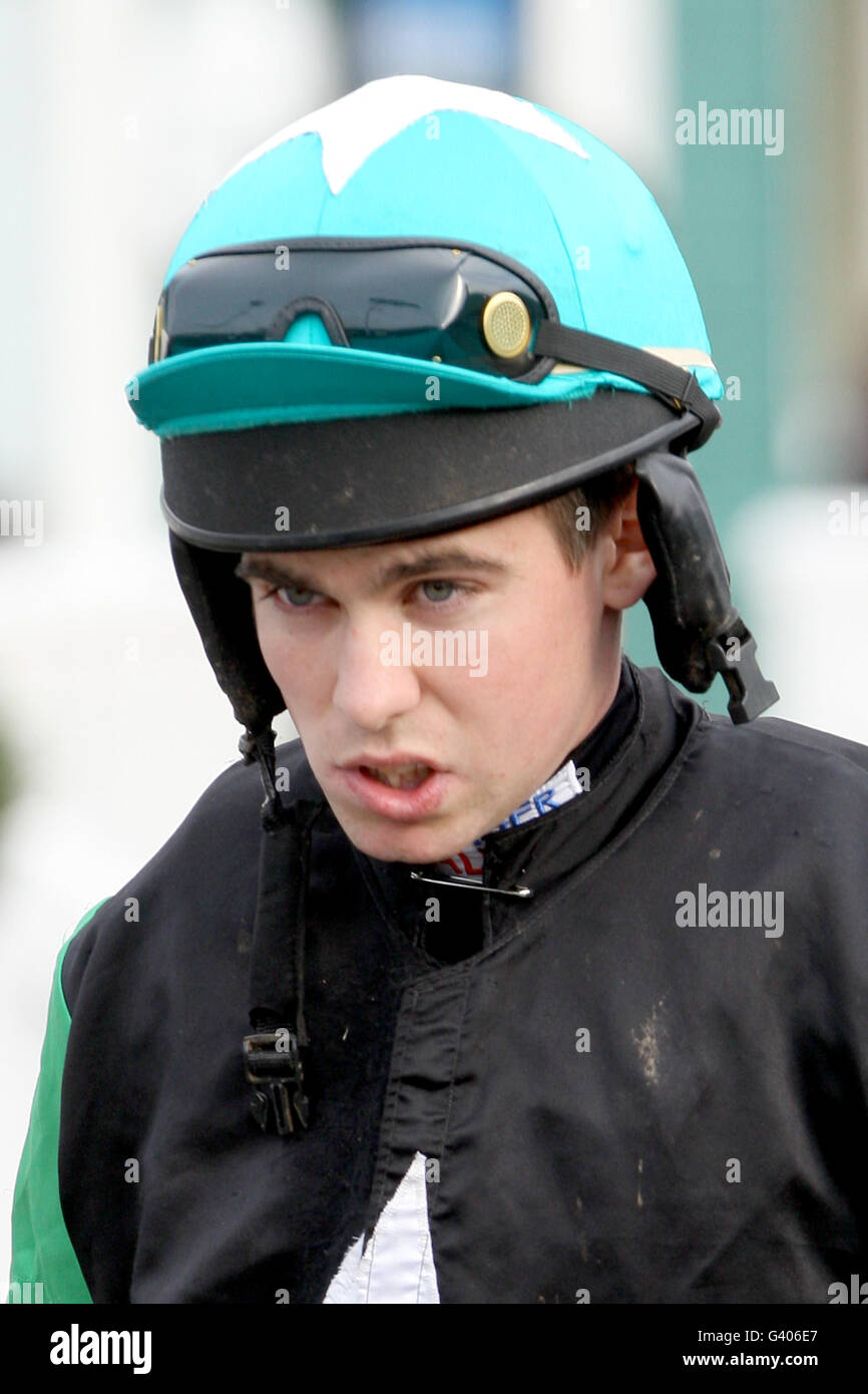 Horse Racing Uttoxeter Racecourse. Donal Devereux, Jockey Stock Photo