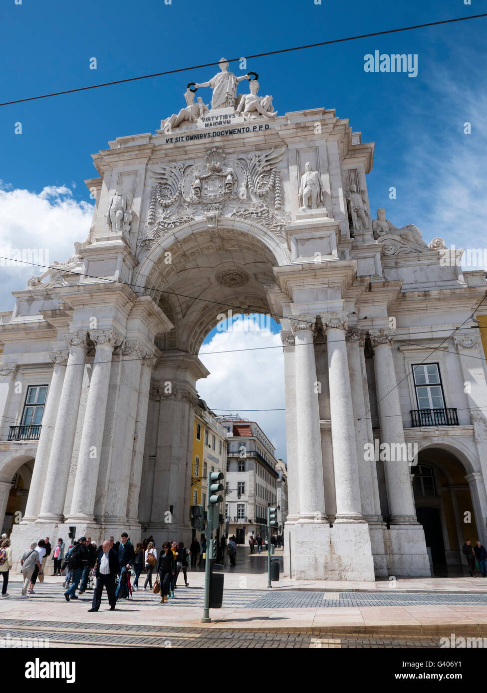 The Rua Augusta Arch Arco Da Rua Augusta Lisbon Portugal Stock The Rua Augusta Arch Arco Da Rua Augusta Lisbon Portugal Stock