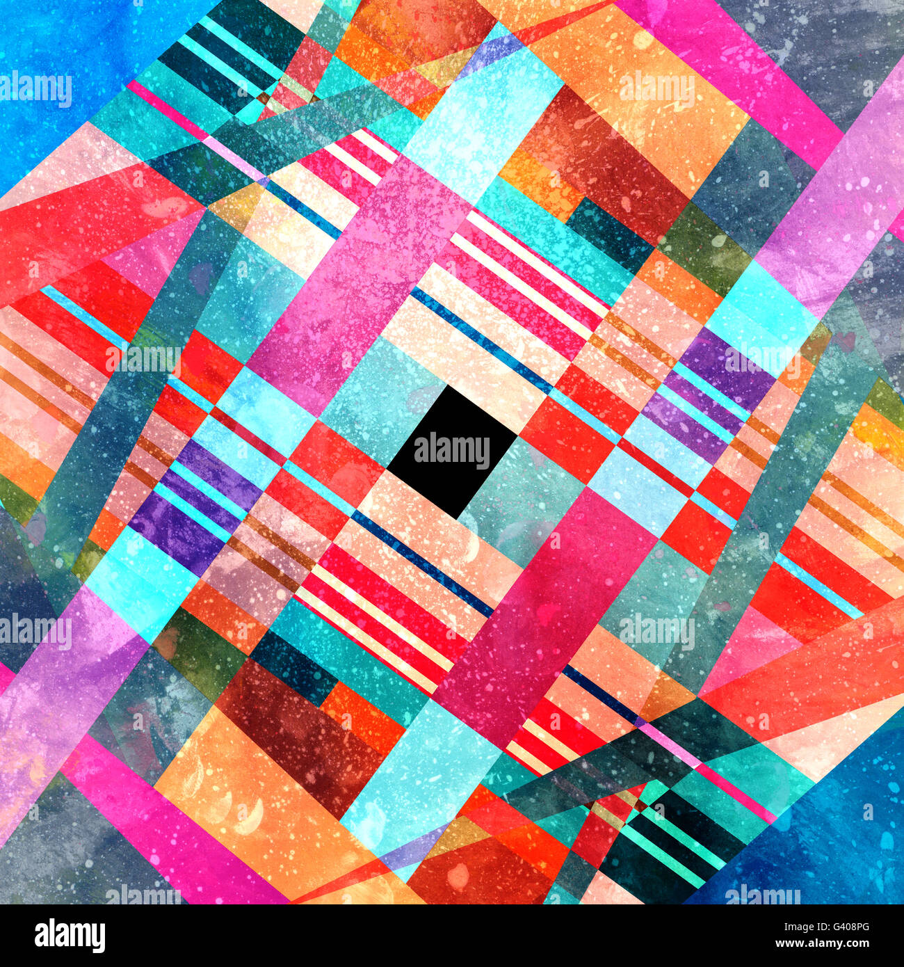 Abstract colorful watercolor background with different geometric ...