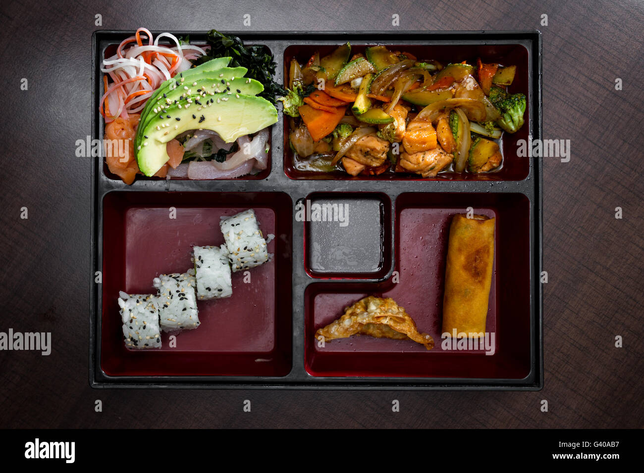 delicious meal prepared and presented restaurant style with fresh ingredients pre served as a on the go lunch choice Stock Photo