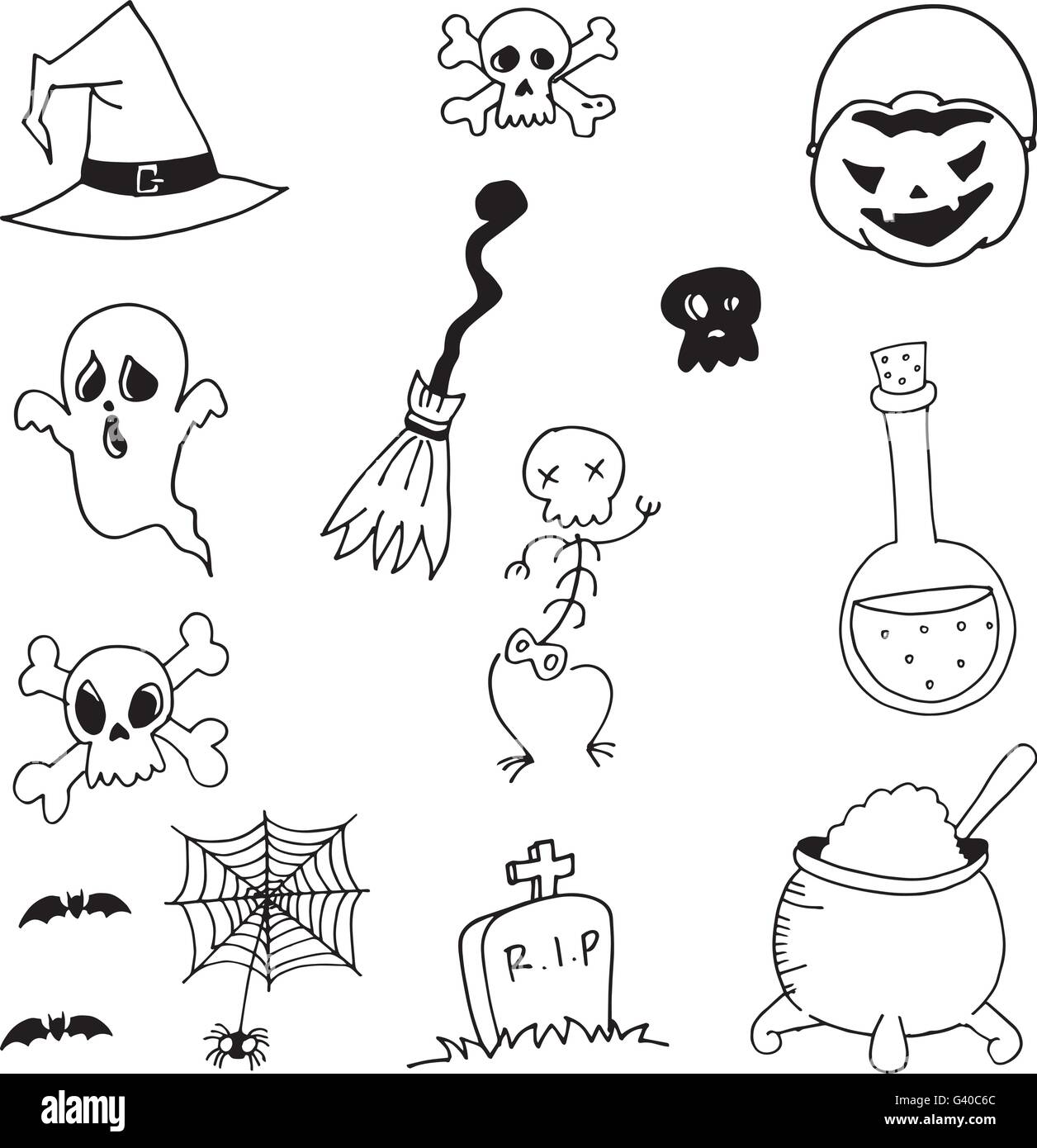  Vector stock halloween doodle Stock Vector Image & Art - Alamy 