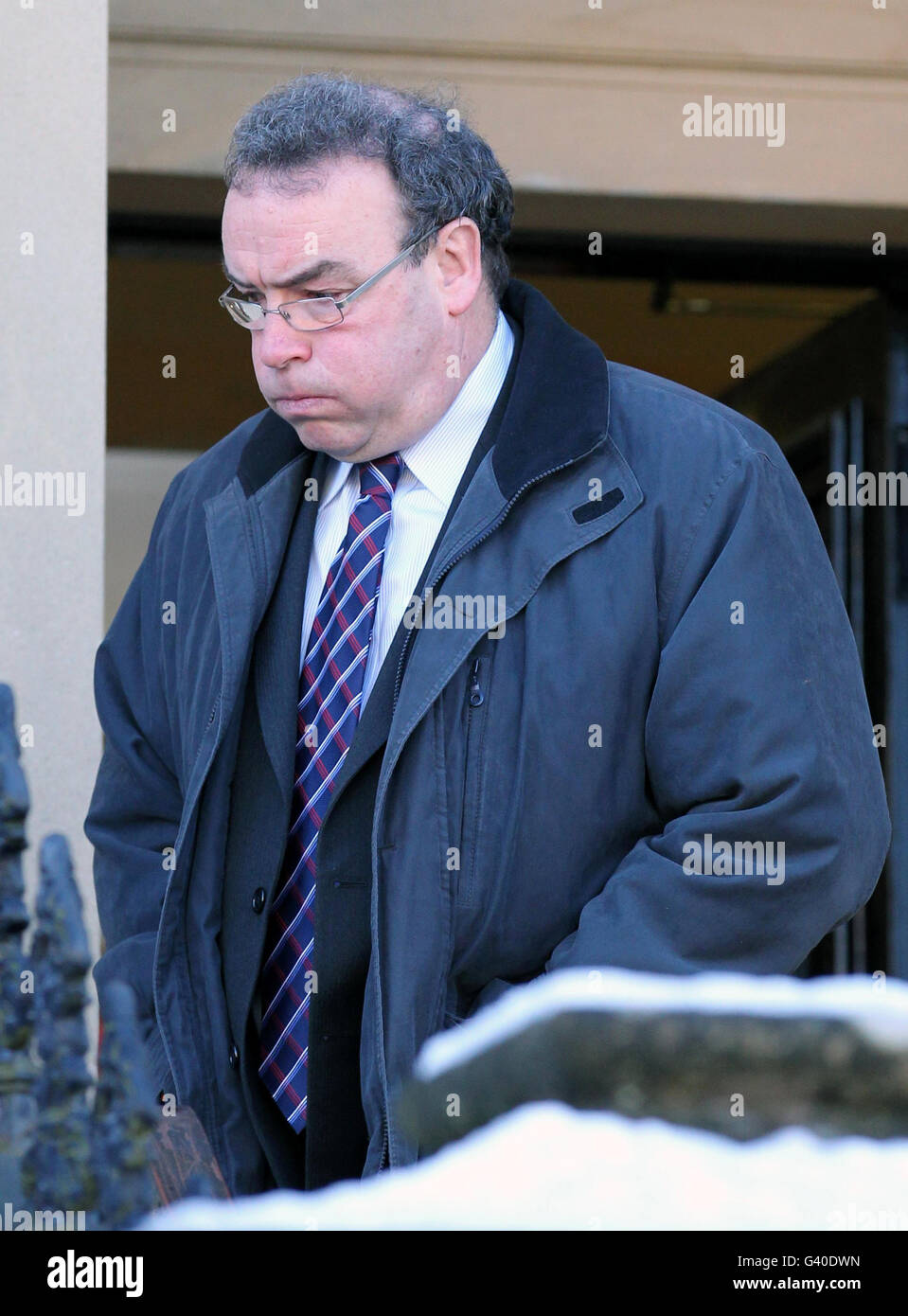 Witness David Lowrie leaves Lanark Sheriff Court, where a fatal