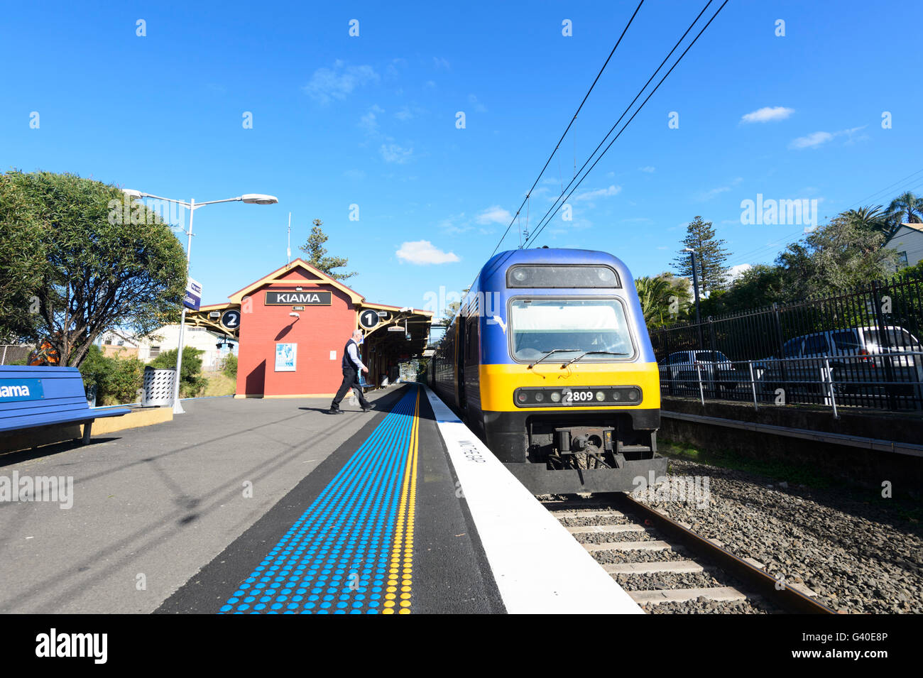 19th Century Railway Station, Kiama, on the South Coast Railway Line, Illawarra Coast, New South Wales, NSW, Australia Stock Photo