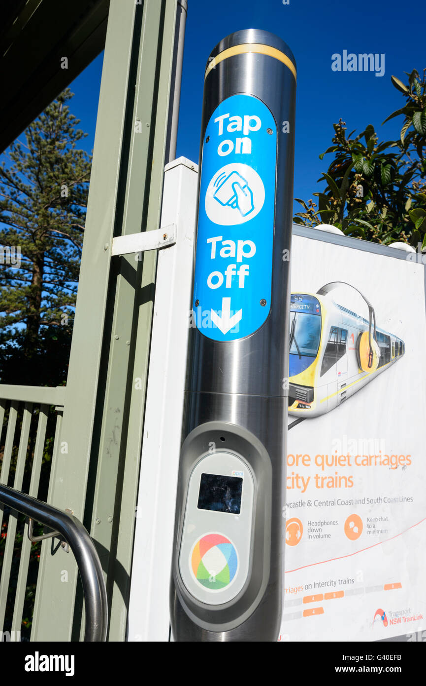 Opal card Tap on Tap off system, Kiama Railway Station, Illawarra Coast