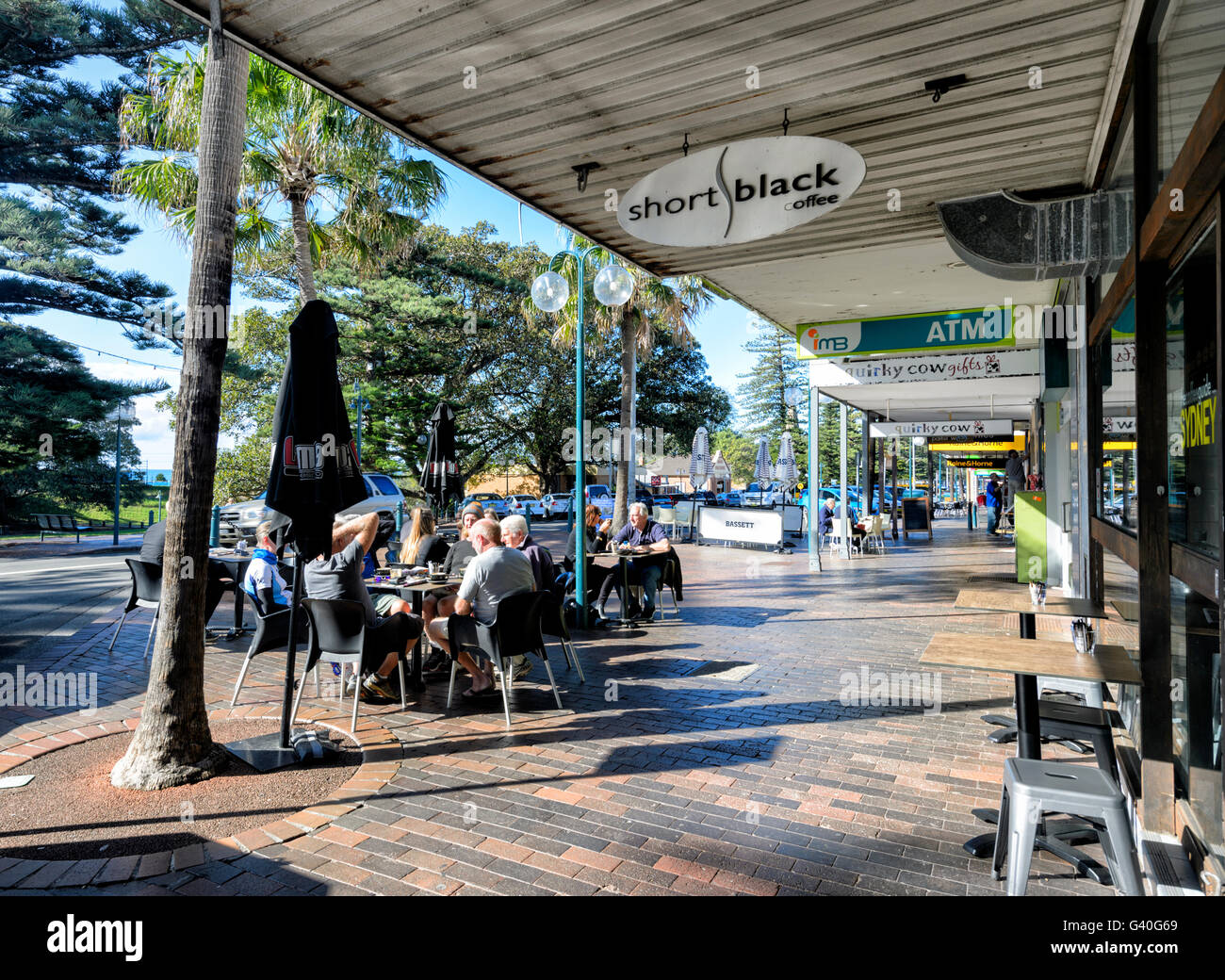 Cafes and shops along Terralong Street, Kiama, Illawarra Coast, New South Wales, NSW, Australia Stock Photo