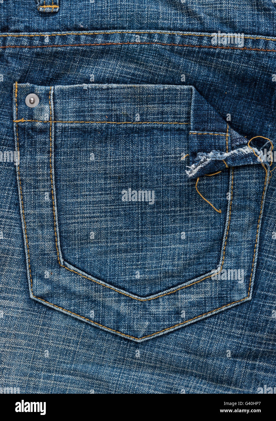 Back pocket Jeans texture Stock Photo
