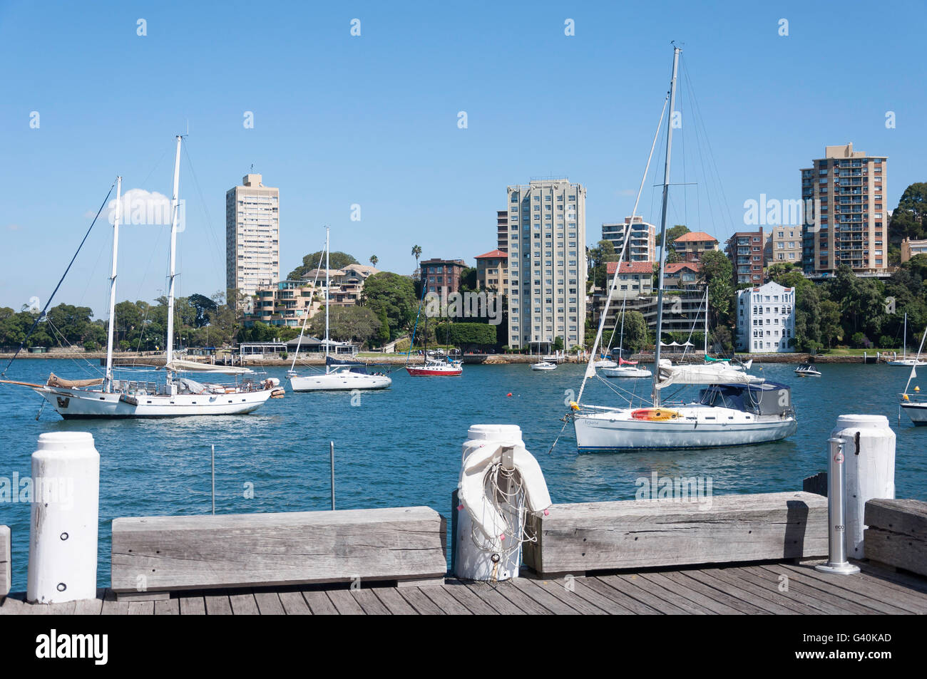 Lavender Bay from Milsons Point, Sydney harbour, Sydney, New South Wales, Australia Stock Photo