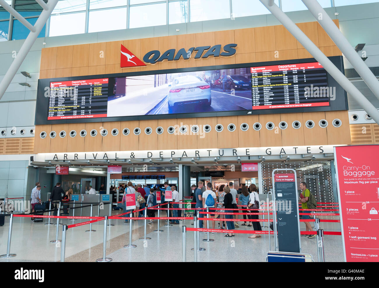 Arrival & Departure Gates at at Sydney Kingsford Smith Airport, Mascot, Sydney, New South Wales, Australia Stock Photo
