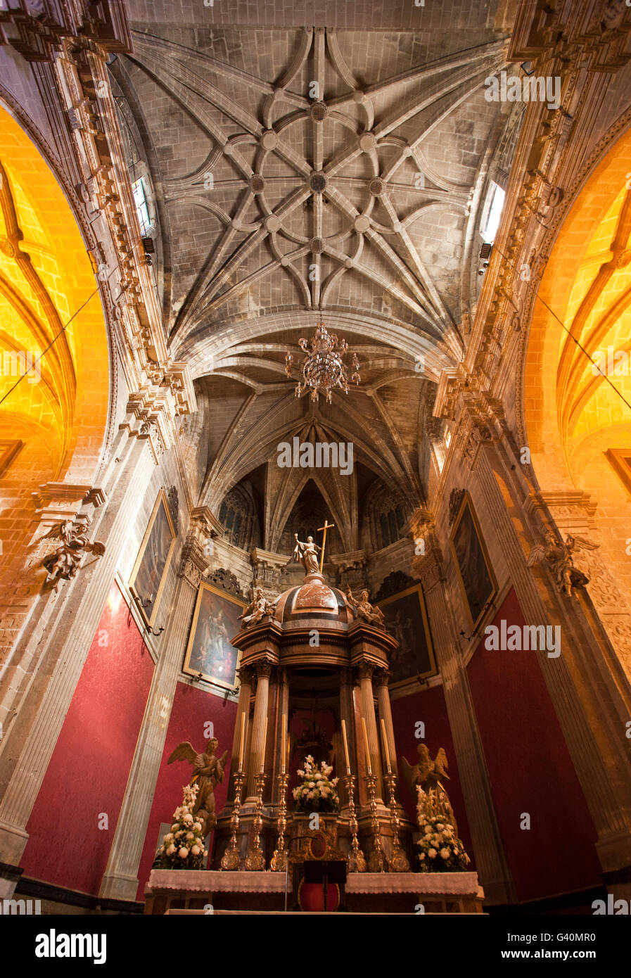 Interior view, Church Iglesia Mayor Prioral, El Puerto de Santa Maria,  Costa de la Luz, Andalusia, Spain, Europe Stock Photo - Alamy