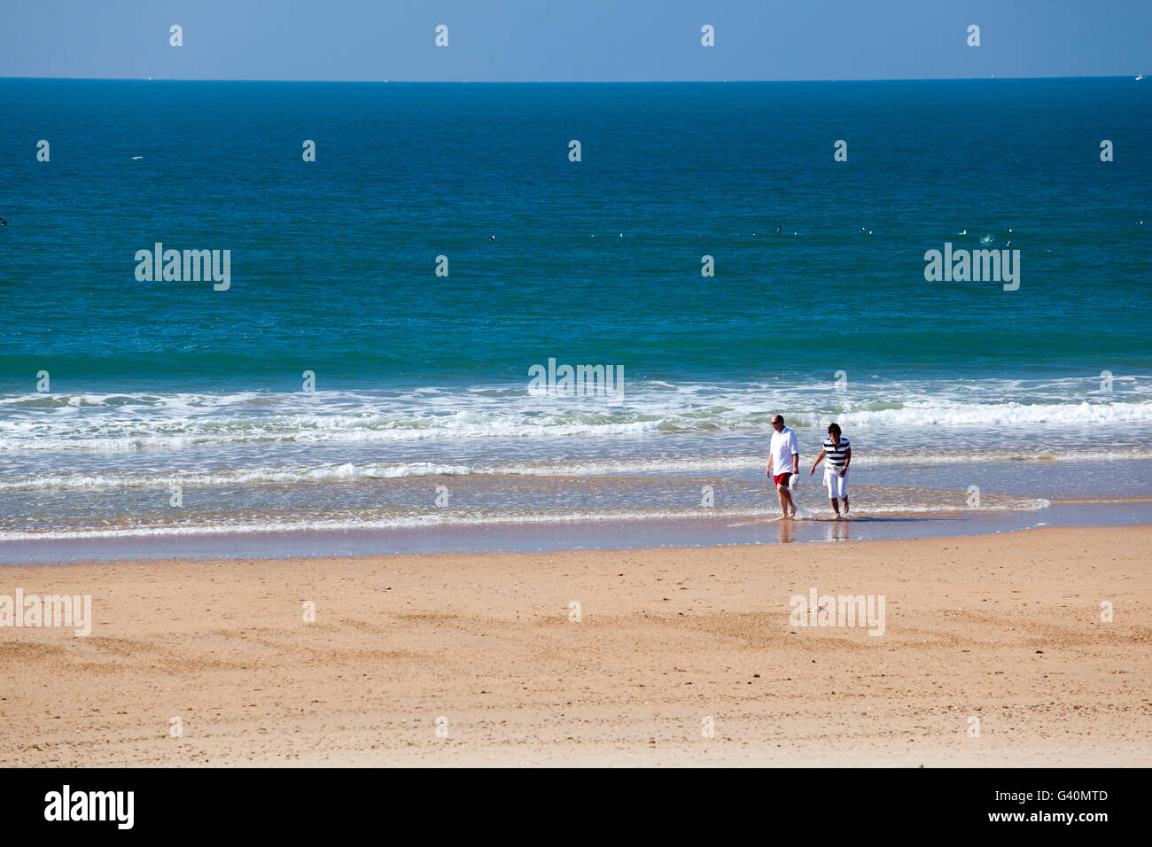 Beach, Playa de Costilla near Rota, Costa de la Luz, Andalusia, Spain, Europe Stock Photo