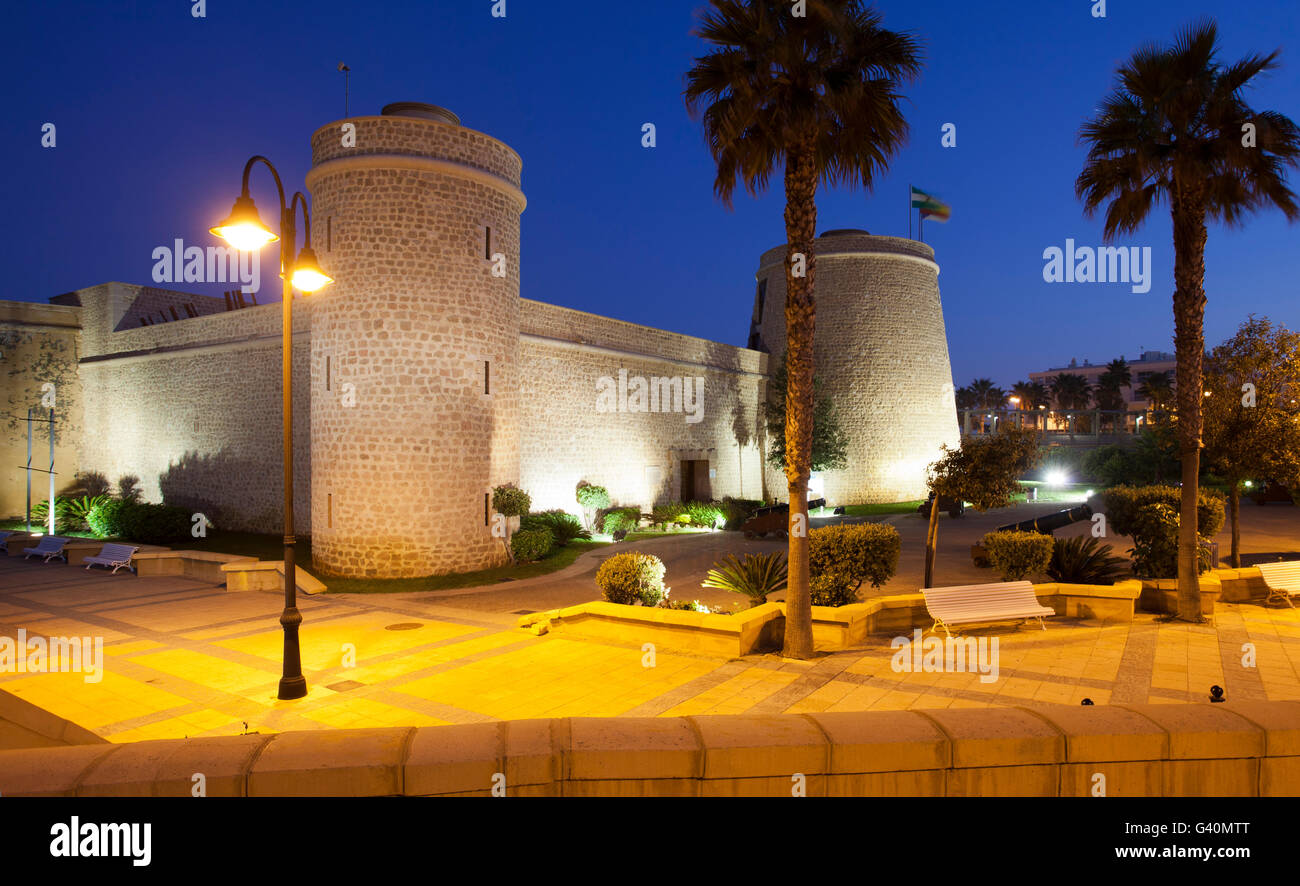 Lighthouse in El Puerto, Roquetas de Mar, Costa de Almeria, Andalusia, Spain, Europe Stock Photo