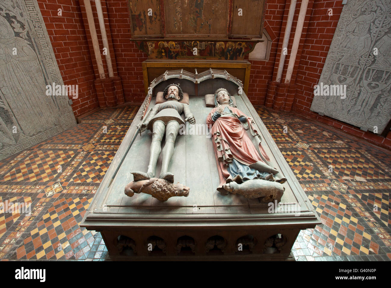 Tombs for Albrecht II, Duke of Mecklenburg and his wife, Minster of Bad Doberan, Mecklenburg-Western Pomerania Stock Photo
