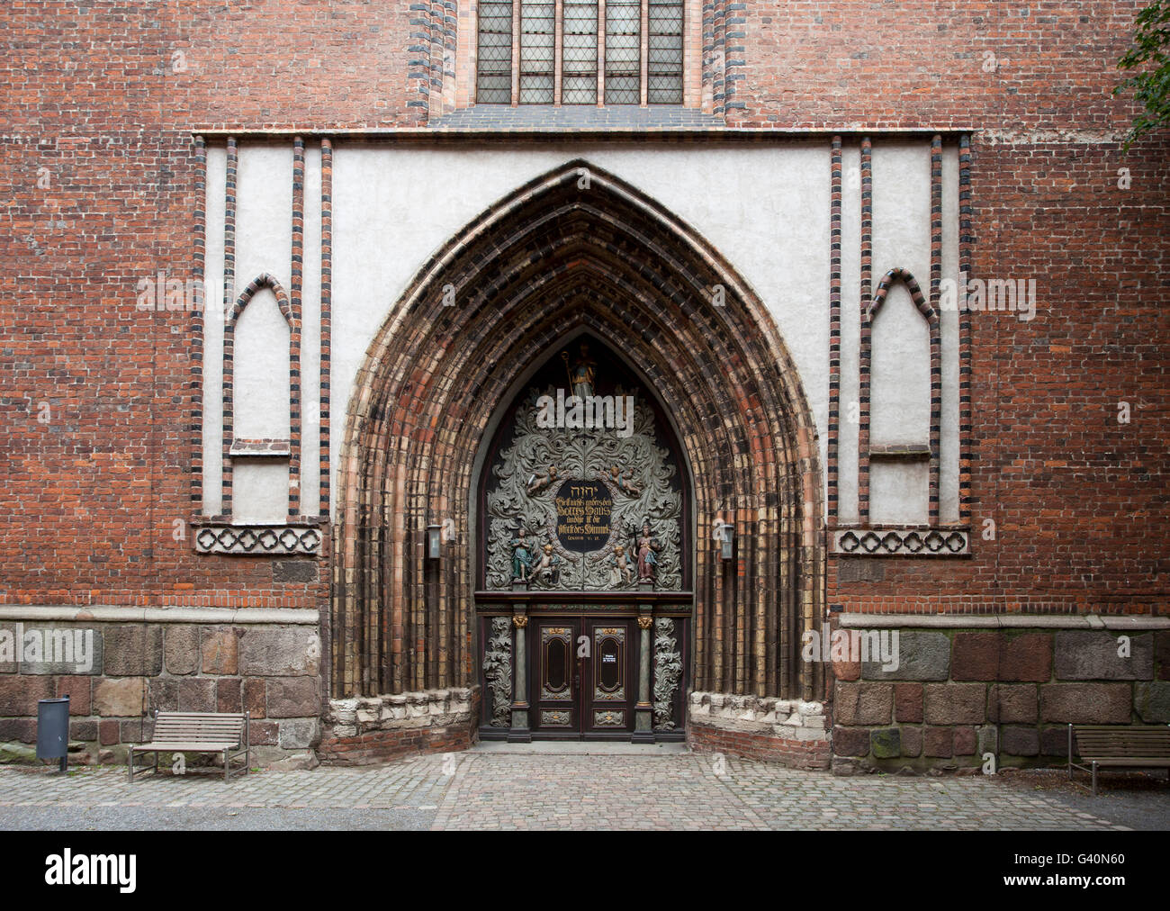 West Portal, Church of St. Nicholas, Stralsund, Mecklenburg-Western Pomerania Stock Photo