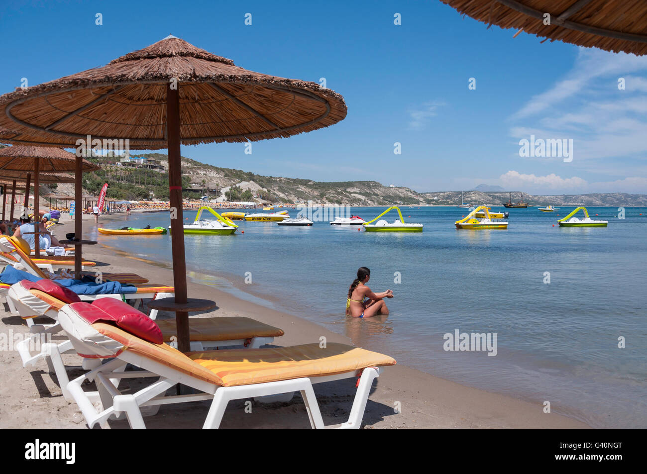 Paradise (Paradeisos) Beach, Kos (Cos), The Dodecanese, South Aegean Region, Greece Stock Photo