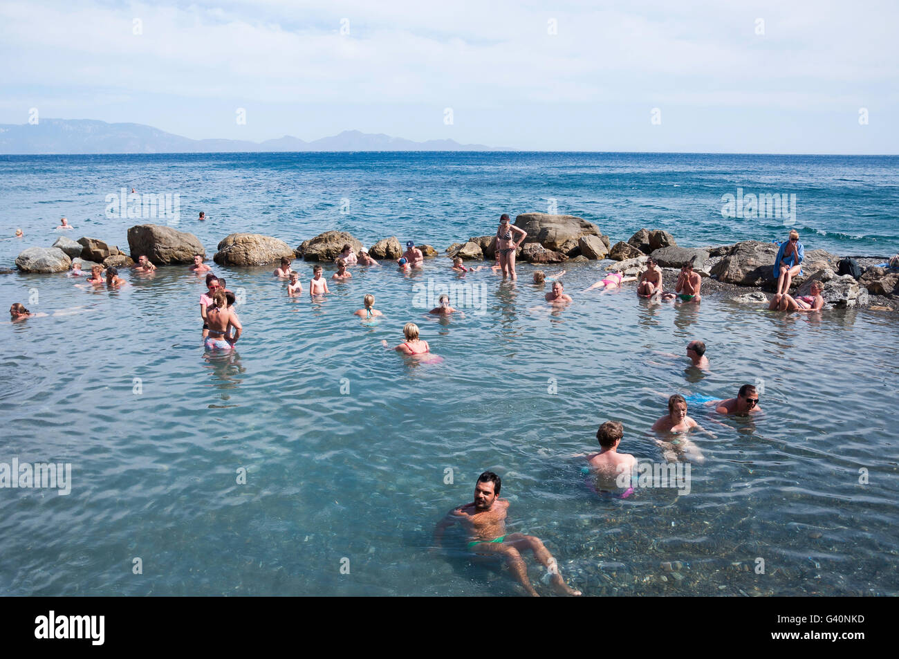 Therma Hot Springs, Therma Beach, Agios Fokas, Kos (Cos), The Dodecanese, South Aegean Region, Greece Stock Photo