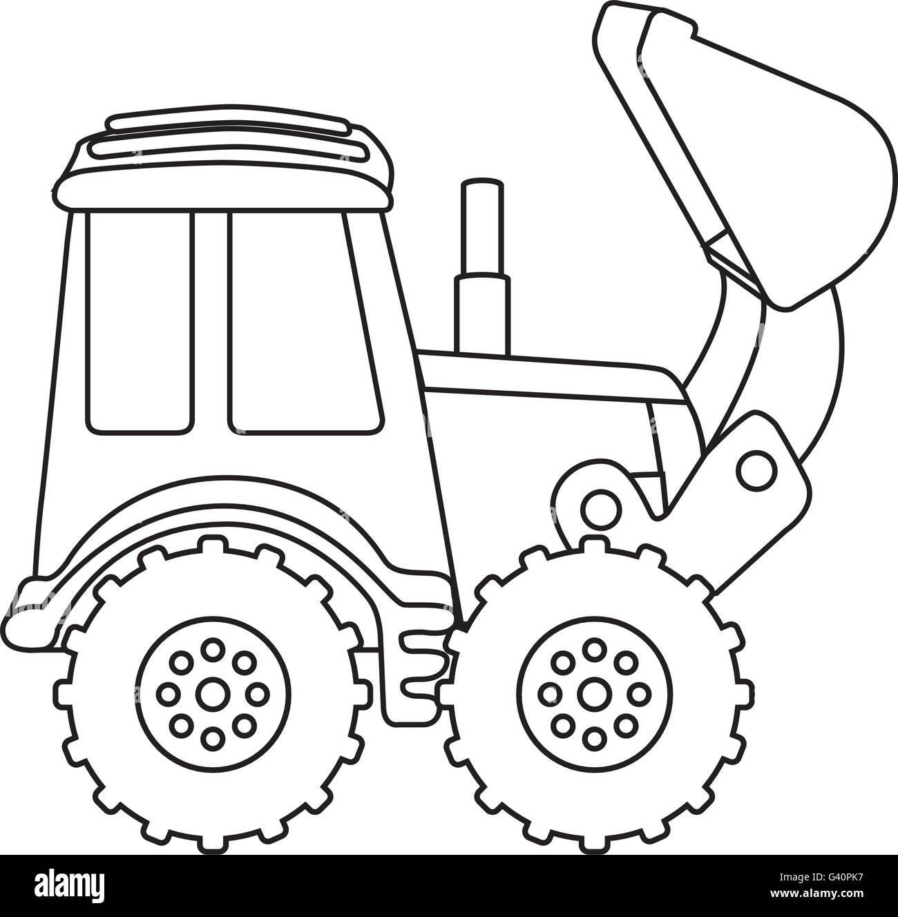 Construction excavator bulldozer machines Stock Vector Images - Alamy