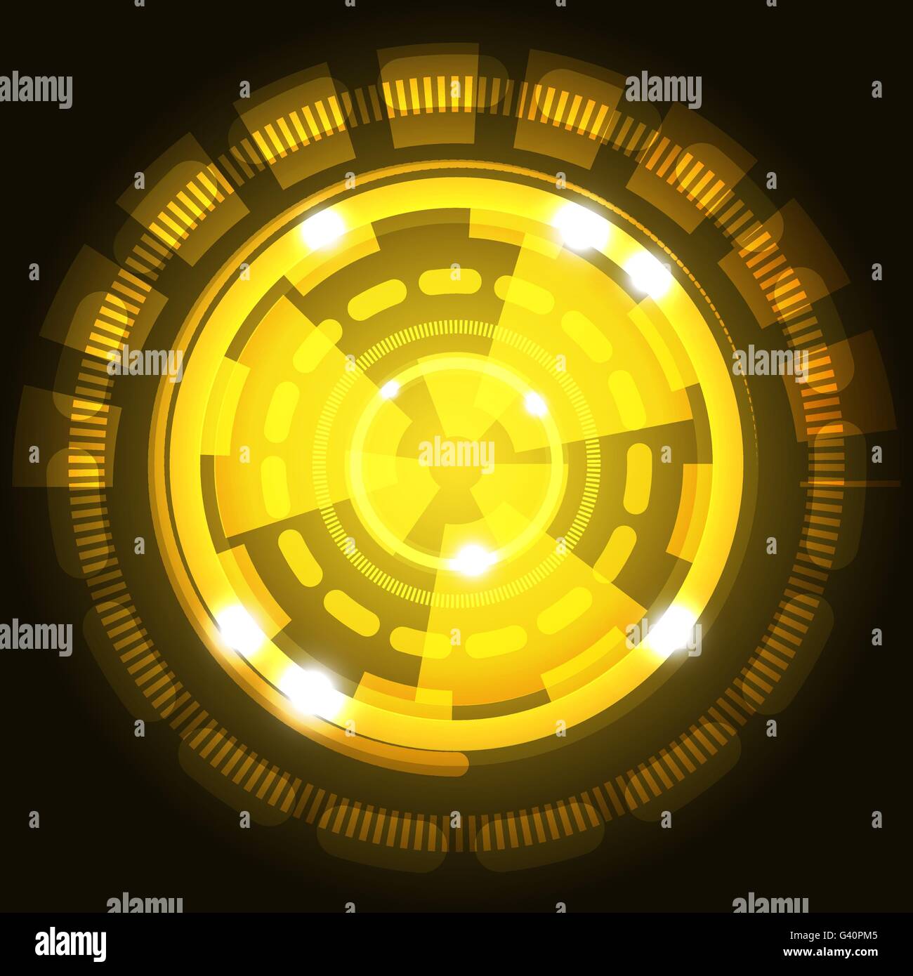 Abstract technology yellow background with circles, stock vector Stock ...