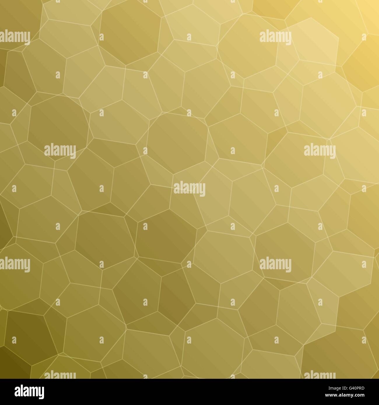 Abstract yellow background with hexagons, stock vector Stock Vector