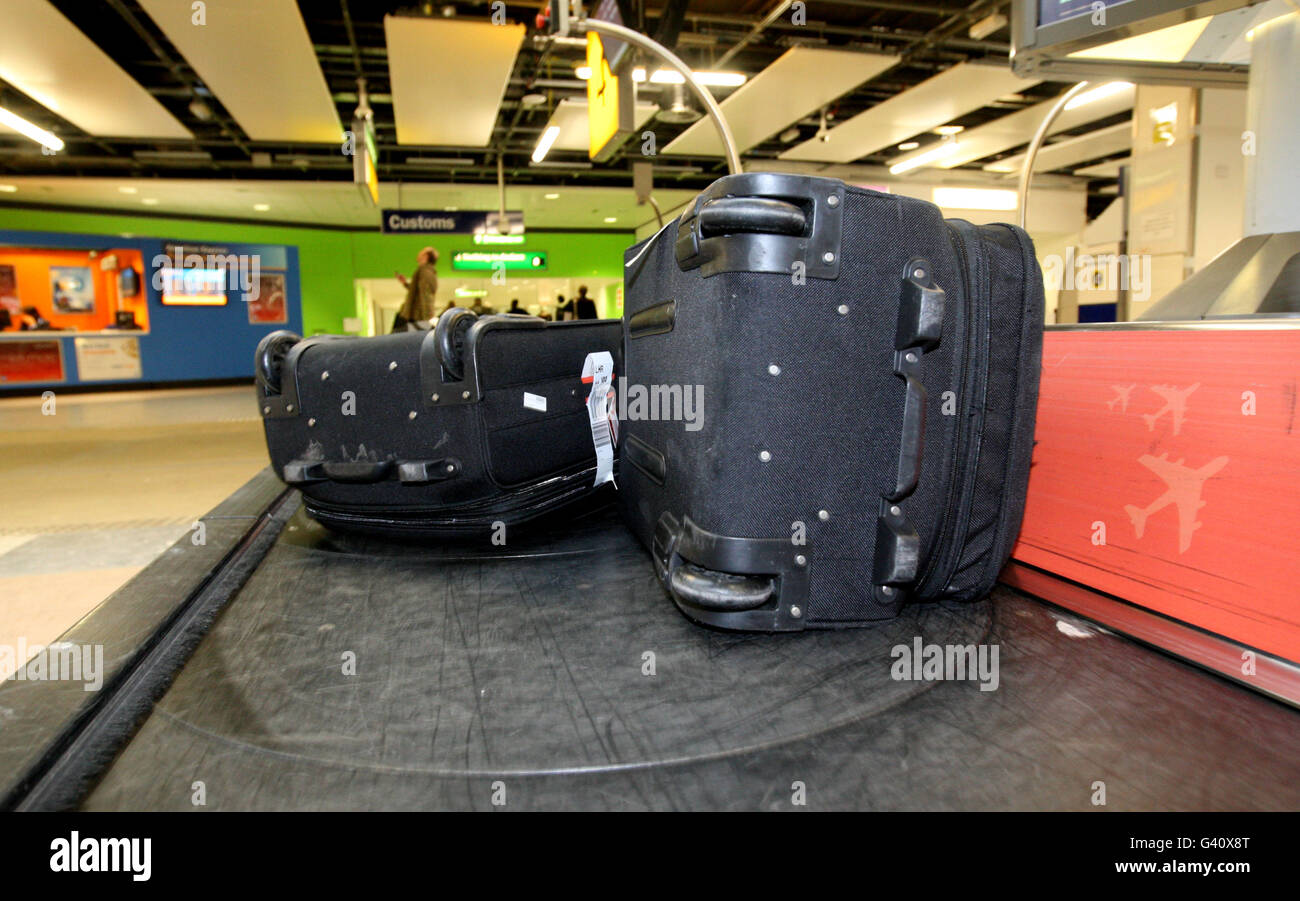 Generic picture of baggage on the baggage belts in Terminal 3 at