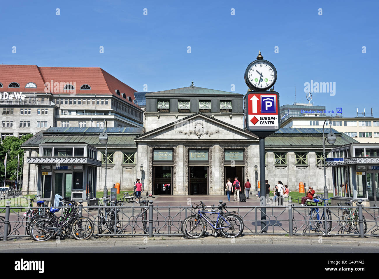 Entrance to the Wittenbergplatz U-Bahnhof, underground station Berlin near Kurfurstendamm Germany Stock Photo