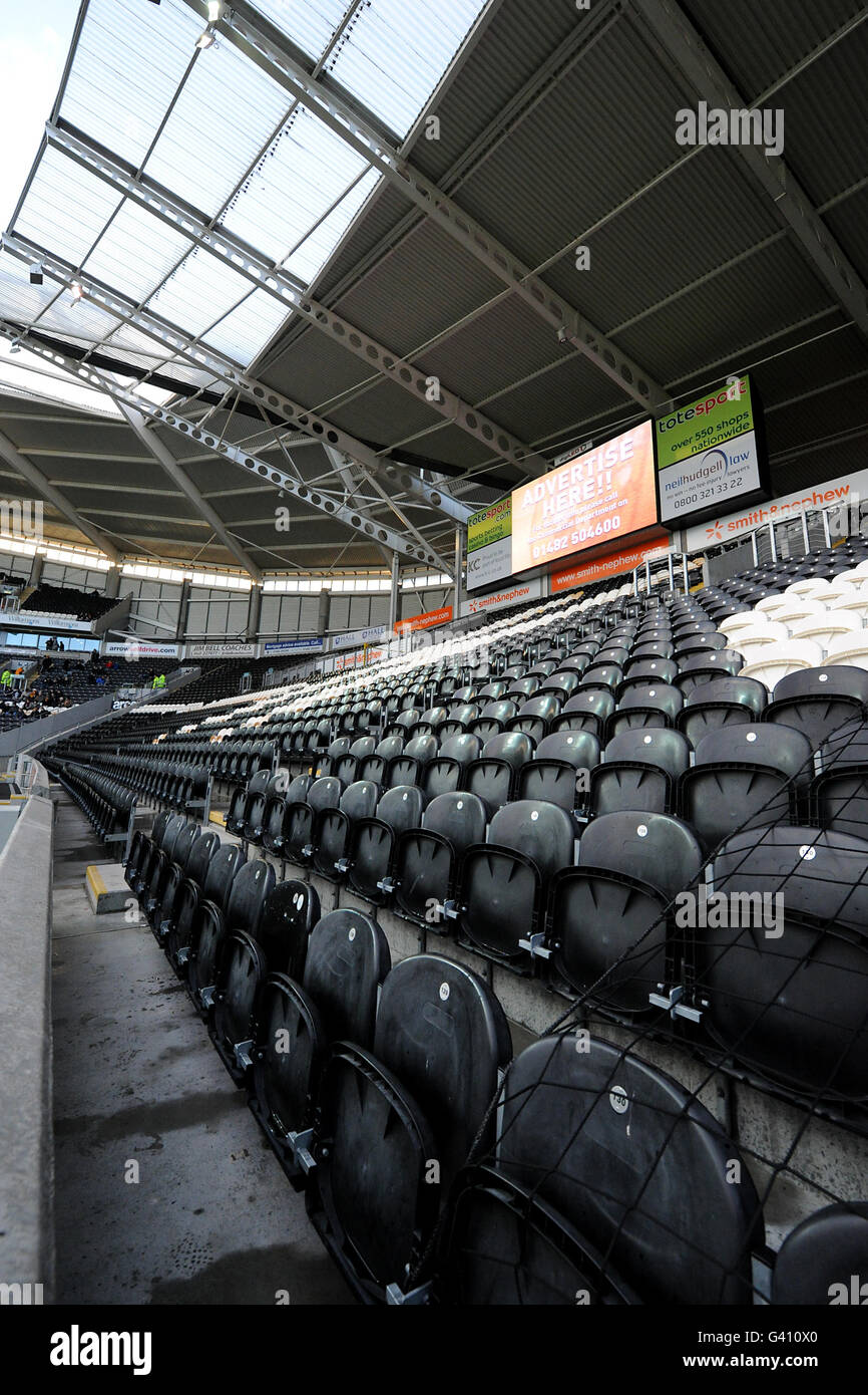 General view of an empty stand at the kc stadium hires stock