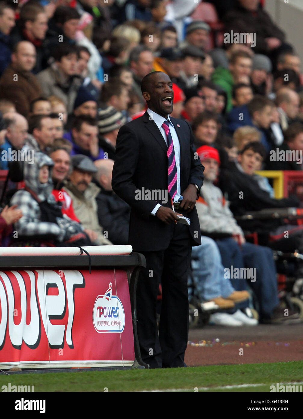 New Charlton Athletic manager Chris Powell during the npower Football League One match at The Valley, London. Stock Photo