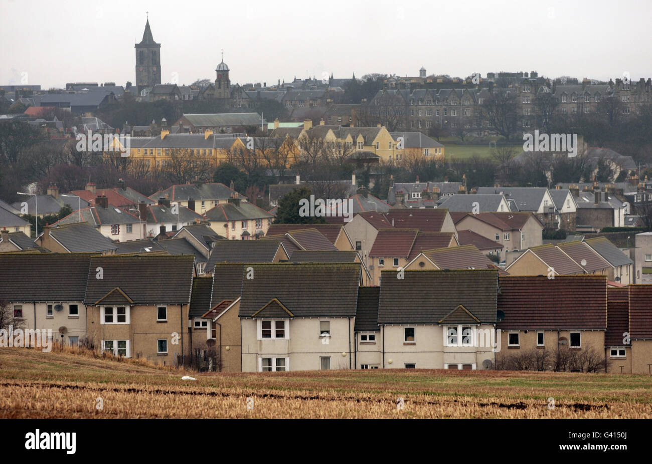 A general view of St Andrews, Scotland. Prince William and Kate Middleton met at St Andrews University where they both studied. Stock Photo