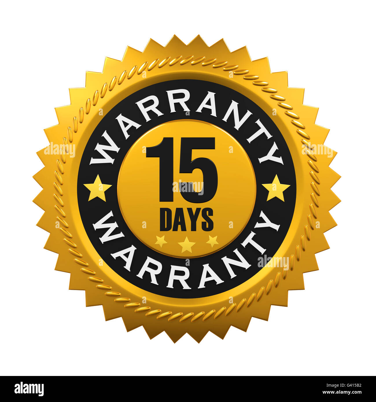 15 Days Warranty Sign Stock Photo Alamy