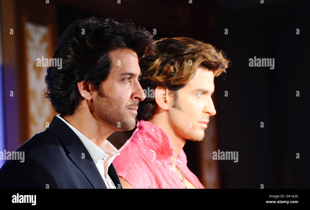 Bollywood actor Hrithik Roshan unveils his new waxwork at Madame Tussauds in London. Stock Photo