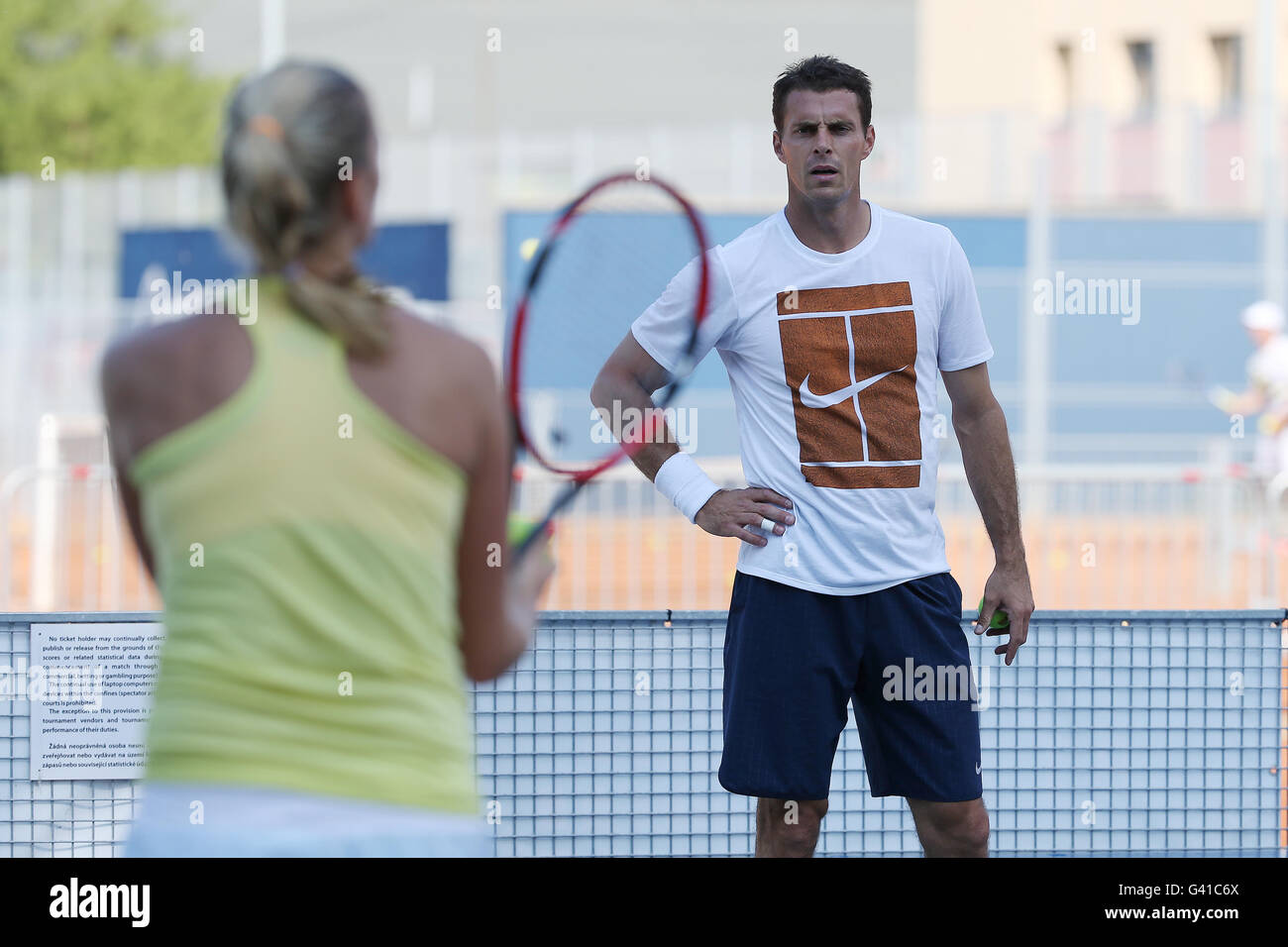 Czech tennis player Petra Kvitova (left) with her coach Frantisek