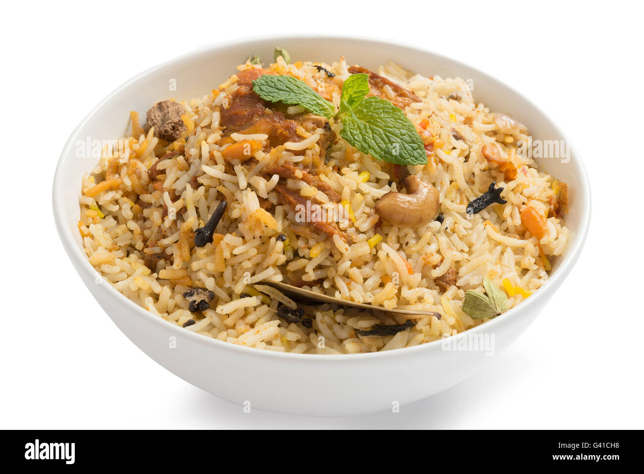 Yummy delicious chicken biryani in a round bowl Stock Photo Alamy
