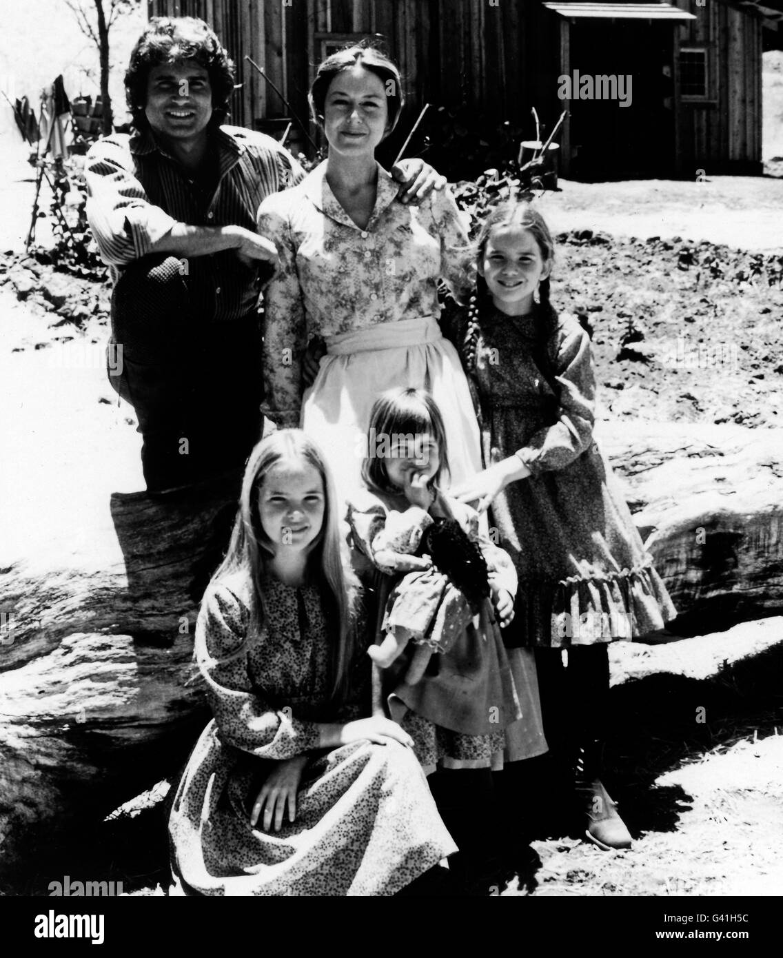 Little House On The Prairie, aka: Unsere kleine Farm, Fernsehserie, USA 1974 - 1983, Darsteller: Karen Grassle, Michael Landon, Melissa Sue Anderson, vorn: Lindsay Greenbush, Melissa Gilbert Stock Photo