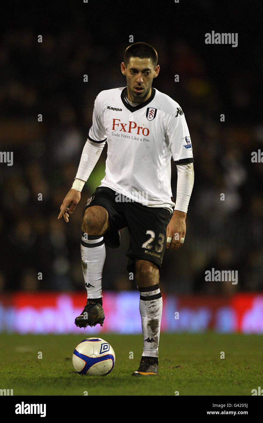 Soccer - FA Cup - Fourth Round - Fulham v Tottenham Hotspur - Craven Cottage. Clint Dempsey, Fulham Stock Photo
